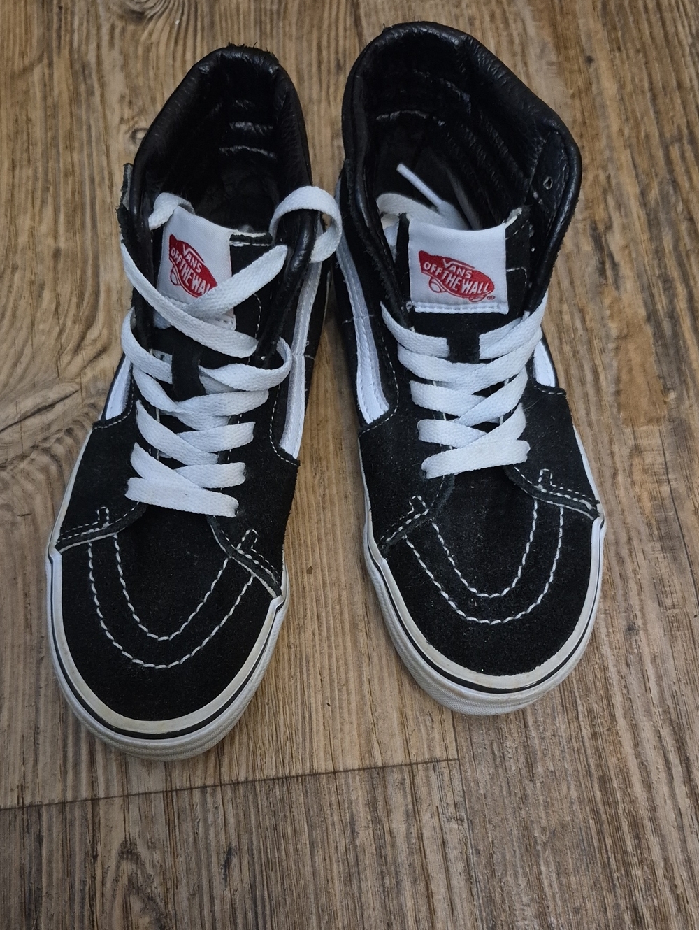 Vans Kids Black & White High-Top Skate Sneakers